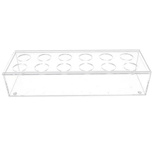 SHINEOFI Maceta Acrílica Transparente para Flores 12 Agujeros Centro de Mesa Rectangular 30X10X65 CM Jarrón para Arreglos Delicados Decoración para Mesa de Comedor y Hogar