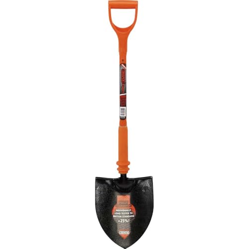 Draper 82639 Expert Round Mouth Shovel Fully Insulated and Solid Forged,Orange,Black,‎101.5 x 24.7 x 18 cm; 2.57 Kilograms