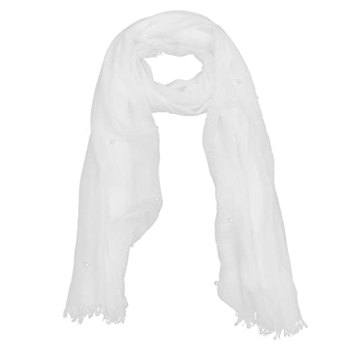 Amosfun Cachecol Do Lenço Do Lenço Do Cachecol Do Algodão para Mulheres Lenço Branco Moda de Ombro X