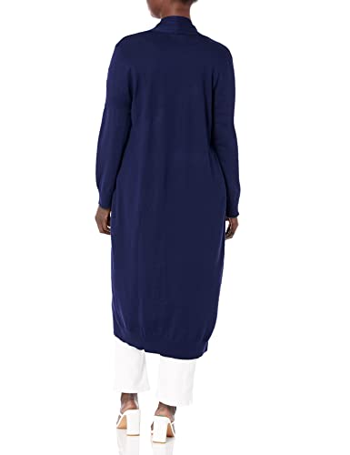 Women’s Lightweight Long Sleeve Open Front Long Coat Knitted Cardigan(S,Royal Blue) #TOP1
