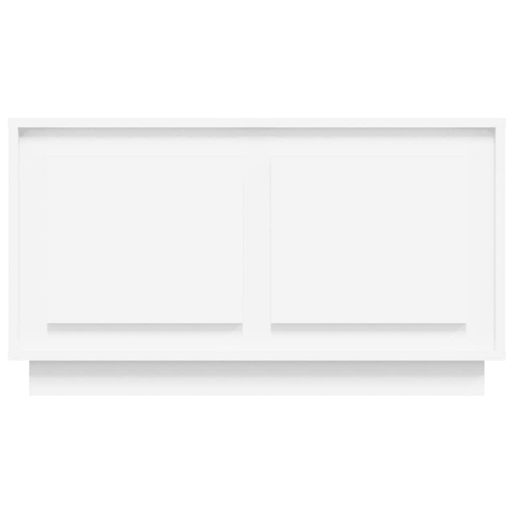 TV-Schrank Weiß 80x35x45 cm, Holzwerkstoff, Universal TV Stand mit 2 Fächern, Robuste Oberplatte, für Wohnzimmer, Media Center