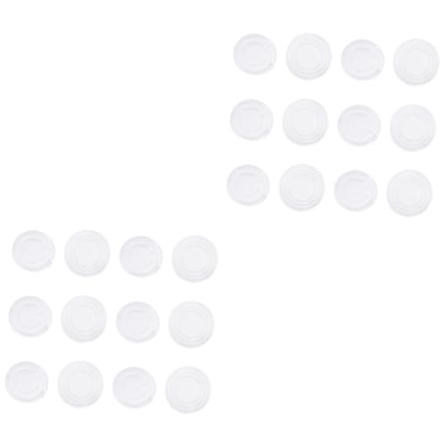 Angoily 2sets Glass Table Pads Round Shaped Furniture Bumpers Non-Slip Plastic Rubber Pads for Wall Protector 200pcs*2