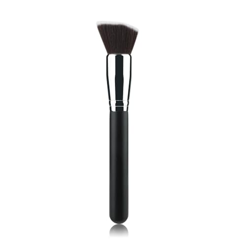 1/3 brochas de maquillaje planas Kabuki, brocha para base, crema líquida, polvos, contorno, difuminado, herramientas de belleza para reparación facial grande, cabezal oblicuo negro, M