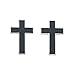 Silver Cross Lapel Pins Black Center Christian (Pkg of 2)