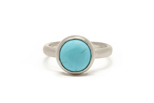 Bague en or 18k avec turquoise naturelle véritable faite à la main - 7