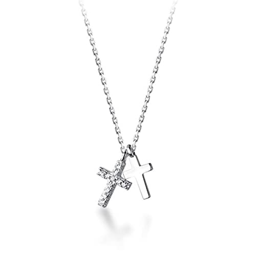 Collier double croix en CZ Real Fashion : le cadeau de mariage parfait pour femme