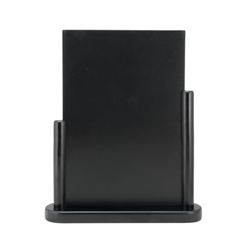 SECURIT - Tableau de Table - Ardoise Porte-Menu Double-Face - Finition Bois de Hêtre Laqué - Pour Café, Bar, Restaurant - 21 x 30 cm - Coloris Noir
