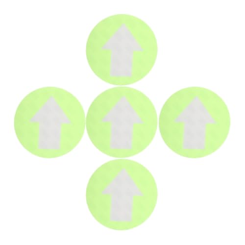 INOOMP 5pcs Reflective Arrow Direction Markers High Visibility Adhesive Signs for Camping Stairways Fluorescent Guidance for Safe Traffic Management