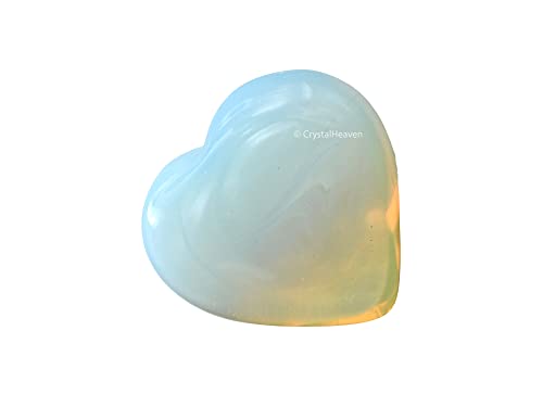 Image of Crystal Heaven Opalite Crystal Heart Palm Pebbles Stones For Anxiety Stress Relief Massage - Aaa Grade Original Healing Gemstone Agate Heart Palm Stone For Yoga Meditation Spiritual