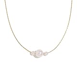 Collar minimalista de tres perlas, cadena de serpiente chapada en oro de 18 quilates, gargantilla elegante minimalista para mujeres, joyería de uso diario, adecuado para citas, fiestas y regalos