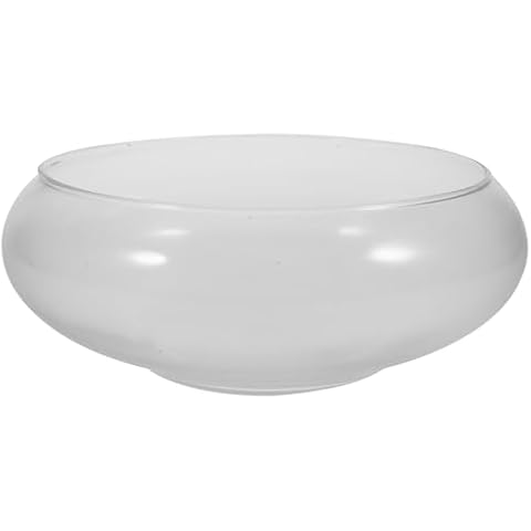 Happyyami Round Glass Fish Tank Planter Cover