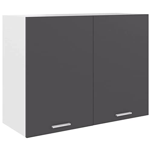 Gecheer Hängeschrank Küche 40x60cm | Schwarz Holzwerkstoff | Küchenschrank Mit Regalen