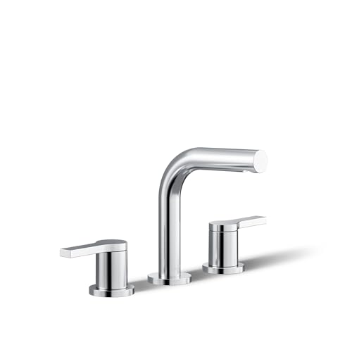 KOHLER K-33592-4N-CP Elate Widespread Bathroom Sink Faucet Water-Saving Wide Reach Elegant Finish Bathroom Faucets 0.5 GPM Polished Chrome
