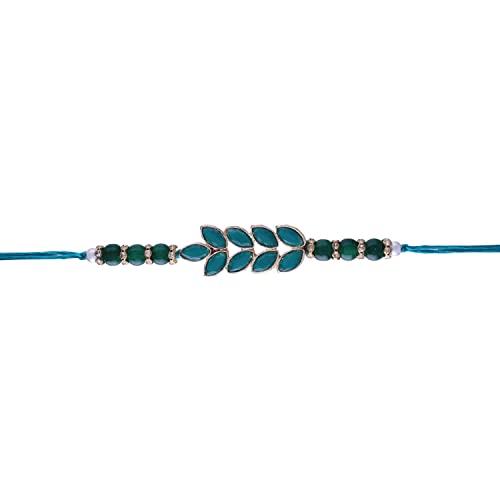 Image of I Jewels Mens Gold Plated Ethnic Pearl Beads Rakhi With Roli Chawal & Rakshabandhan Card For Brother /Bro /Bhai (Pack Of 2)