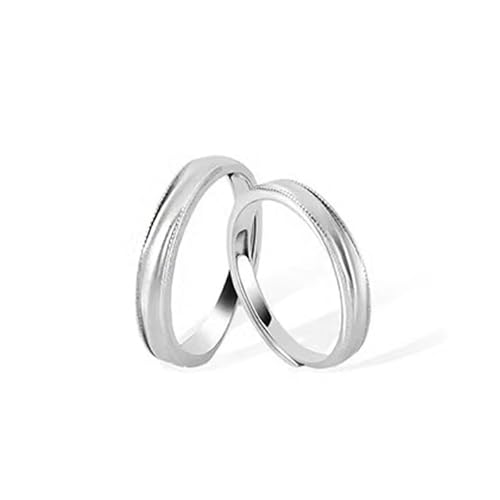 Alliance couple argent 925 bague réglable gravure chic
