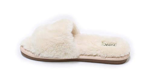 Womens Open Toe Fluffy Fur Slippers Cozy Warm Flip Flop House Slippers Lightweight Classic Sandals Slides Soft Flat Slip… - Image 3