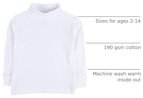 Image of Leveret Girls Boys & Toddler Solid Turtleneck 100% Cotton Kids Shirt (2 Toddler-14 Years) Variety of Colors