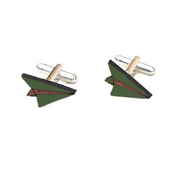 Sastree Gemelos Avión Originales Hombre | Edición Limitada Sas365 (Solo 365 Unidades) | Madera Sostenible Pintados a Mano | Detalle Exclusivo Viajeros | Detalle pilotos y azafatos (Verde)