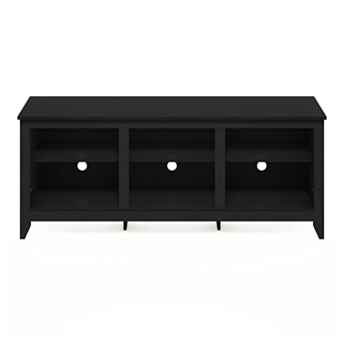 Image of Furinno Jensen TV Stand for TV up to 65 Inch, 2-Tier Black Entertainment Center, TV Console with Cable Management, for Living Room, Bedroom, Dark Americano
