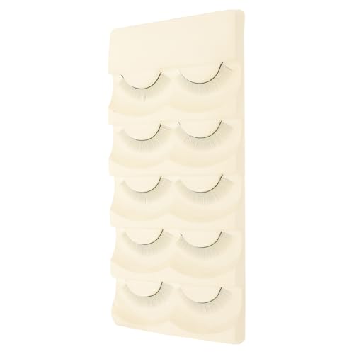 Genérico 5 Pares de Tiras de Práctica para Extensiones de Pestañas Pestañas Postizas Naturales Finas para Principiantes Material Fibra Química Uso en Maquillaje Profesional