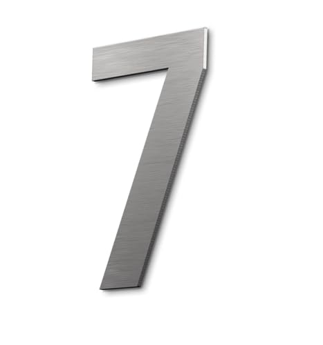 Numéro de maison 7 Elegance en acier inoxydable finition brossée luxe