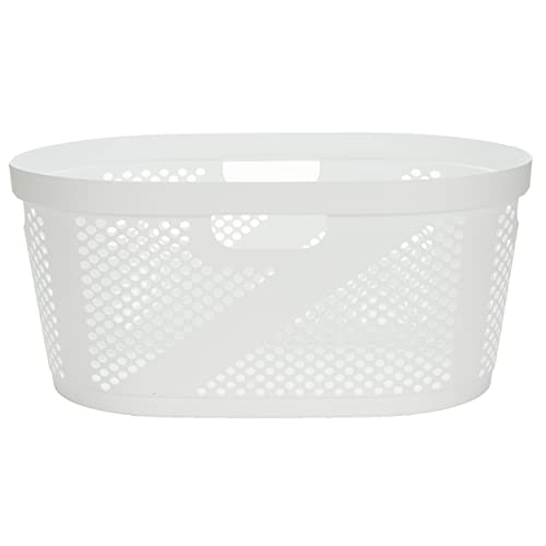 Mind Reader 40L Ventilated Laundry Baskets, Lightweight Clothes Hamper with Cutout Handles for Bathrooms and Closets, Plastic, Set of 2, White by Mind Reader - Image 7