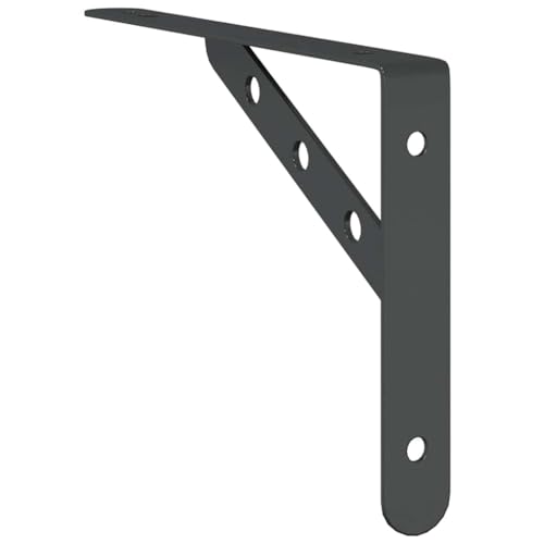 Support étagère mural acier équerre noire robuste fixation étagère lot de 4 - 8