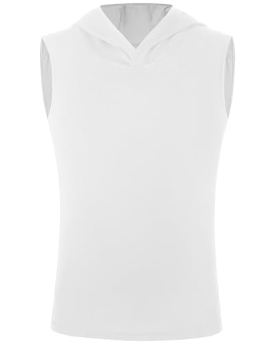 Boys Youth Sleeveless Compression Hoodie Shirt,Quick Dry Football Basketball Undershirt,Athletic Soft Tank Tops Sport