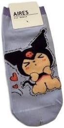 Women's Kawaii Cartoon Character Ankle and Crew Socks, Cute Design, 4 Pairs