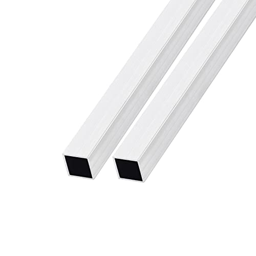METALLIXITY Tubo Cuadrado Aluminio (20 mm X 20 mm X 1,2 mm X 300 mm) 2 Uds, 6063 Aluminio Tubos - para Hogar Mobiliario, Maquinaria