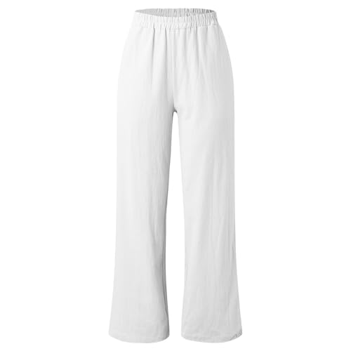 Pantalon large lin fluide coupe ample anti transpiration et léger