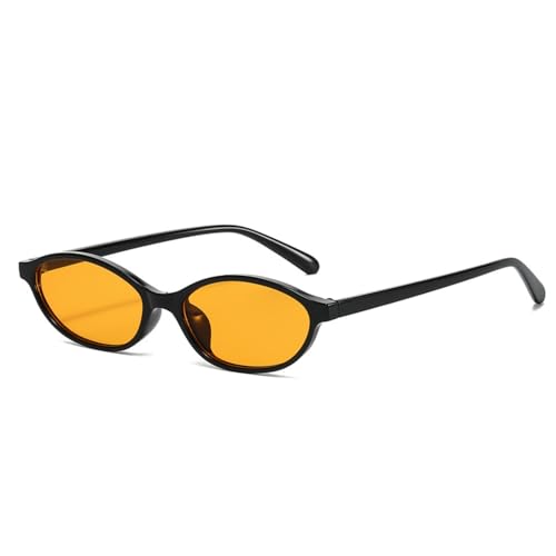 Image of Retro Cat Eye Oval UV Protection Chic Sunglasses for Women Stylish - Anti Glare UV400 Protected Designer Branded Goggles - Metal Hinges Unisex Glasses - Trendy Narrow Y2K Cateye Shades