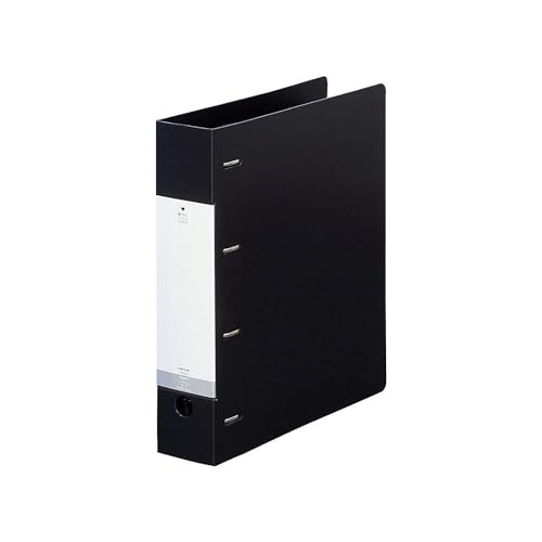 リヒトラブ D型 リングファイル A4 4穴 幅64mm 黒 AJG1280-24