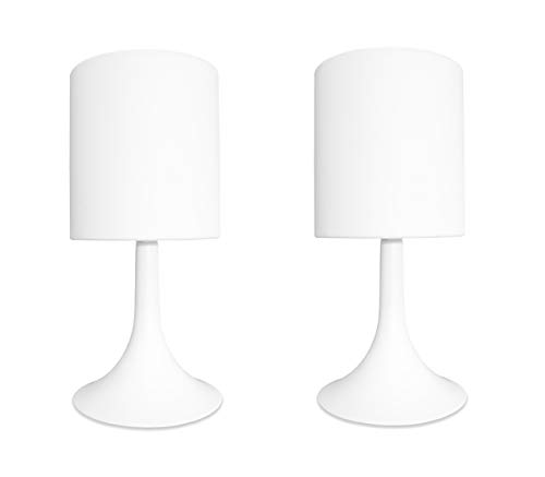 Meubletmoi Lot de 2 Petites Lampes de Chevet avec Abat-Jour Blanc et intérieur doré - Simply 3729 Cover