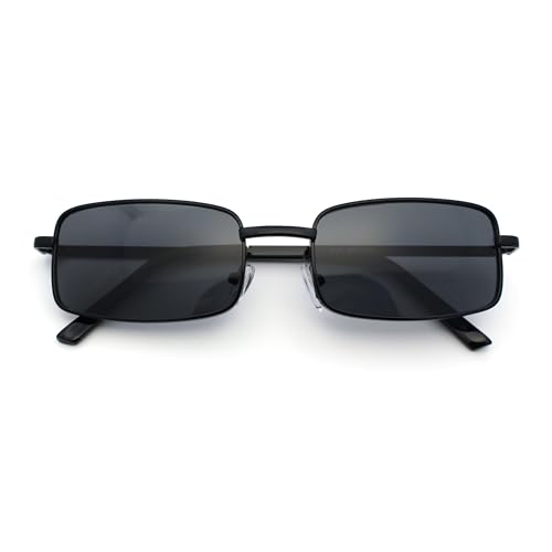 SA106 Mens Retro Vintage Narrow Rectangular Pimp Metal Sunglasses