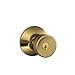 Schlage F80-BEL-609 Antique Brass Storeroom Lock Bell Style Knob