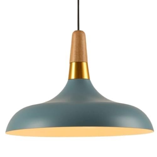 KXEcoLife American-Style Iron Chandelier - Hat-Shaped Pendant Light with E27 Base for Corridor and Balcony(Blue)