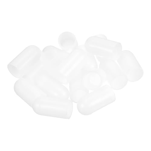 Image of uxcell 18Pcs Silicone End Caps, 17mm(21 /32 inch) ID 29mm(1-1 /8 inch) Height Round Rubber Elastic Screw Thread Protectors Soft Flexible Screw Bolt Covers Caps for Metal Tube Rod Bolt, Clear