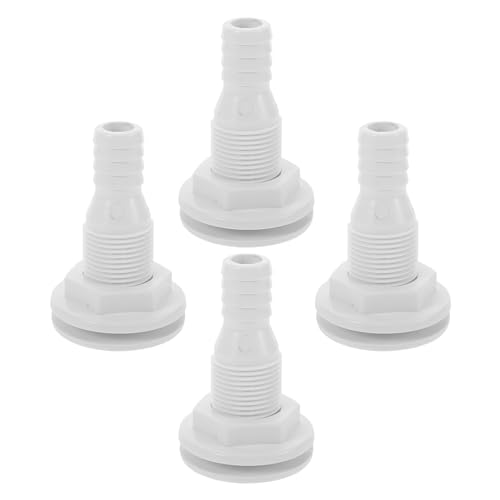 HEMOTON Lot De 4 Bouchons De Vidange pour Yachts Et Bateaux Raccords De Vidange Pièces Détachées Accessoires Nautiques Raccords en Plastique Blanc
