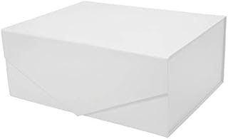LiyuanQ Gift Box,Gift Boxes with Lids for Presents,Magnetic Thick Fold Gift Cardboard Box for Jewellery, Cake, Documents, Birthday, Party, Wedding Boxes Present Gifts(White)22.8 * 16.5 * 9.3 cm