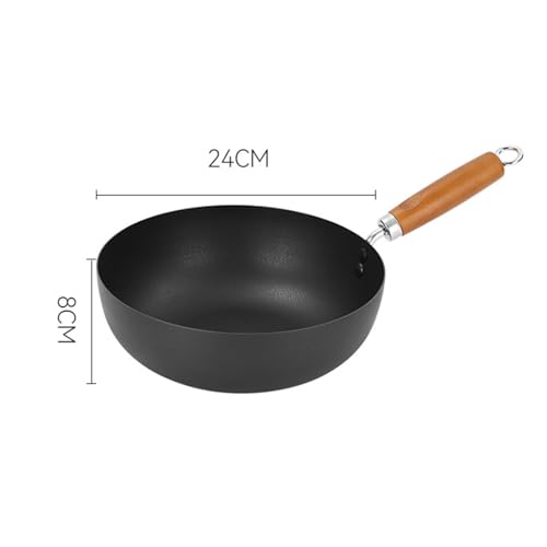 Wok de acero al carbono, fondo plano, 24 cm miniatura 2
