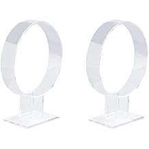esowemsn 2pcs Clear Acrylic Headband Display Stand Headwear Holder Hairband Organizer Single Hair Hoop Holder Fixing Tools Accessories