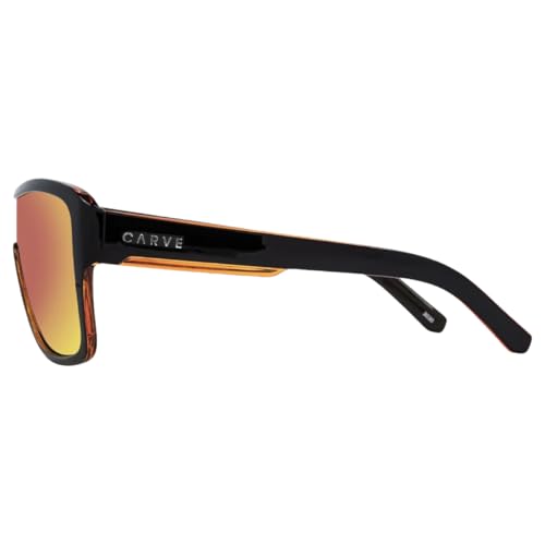 Carve Eyewear Anchor Beard Sunglasses, Black Gloss Frame with Orange Iridium Lens3