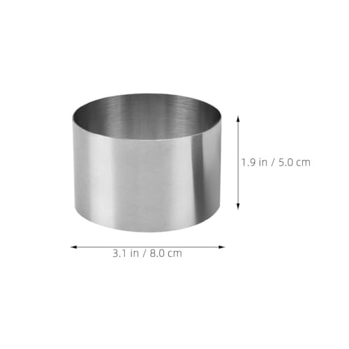 Molde redondo de acero inoxidable de 8 cm para pasteles pequeños y mousse 6
