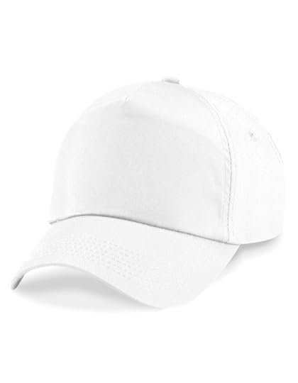 GIDUTEX Baseball Cap 5 Panel Unisex 100% Baumwolle Herren Damen Verstellbar Klettverschluss (Weiß)