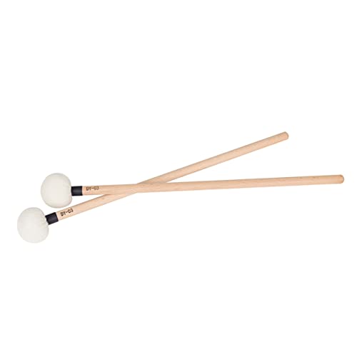 2 baquetas para batería con mango de madera y punta de fieltro, para práctica y percusión