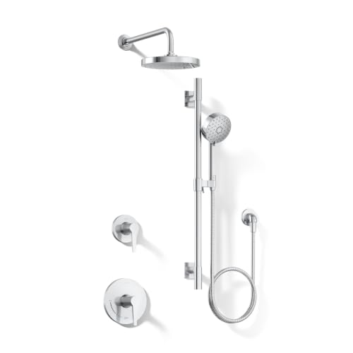 KOHLER 26914-Y-CP Awaken Showering Kit 2.5 GPM Three Spray Experiences Wide Coverage Intense Drenching & Targeted Polished Chrome