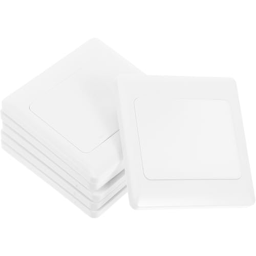 Ciieeo Cubiertas de Caja de Conexiones de Plástico Blancas Tipo 86, 6 Piezas, Placas de Relleno sin Orificio para Proyectos Eléctricos, Tapa Decorativa Resistente Humedad para Hogar
