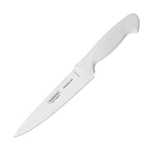 Image of TRAMONTINA Premium 6-Inch Utility Knife - Stainless Steel Blade & White Polypropylene Handle, Dishwasher Safe - Ideal for Piercing, Cutting & Prepping Meats