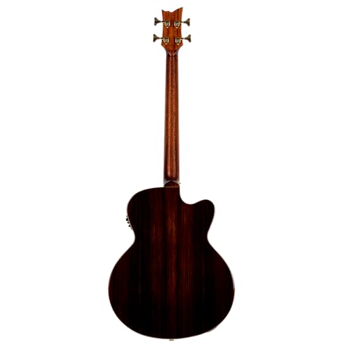 Ortega Guitars Bass Elektro-Akustisch Linkshänder – Medium Scale, mit Cutaway, Armrest – The Private Room Series – Massive Alaska Fichte / Gestreiftes Ebenholz, Hochglanz Natur (STRIPSU.ACB-L)